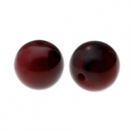 Perles en r&eacute;sine 12mm Aubergine rouge