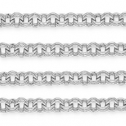 Appr&ecirc;ts en aluminium cha&icirc;ne maille jaseron maille double Argent&eacute;