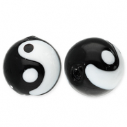 Perles en verre Yin & Yang Noir-blanc