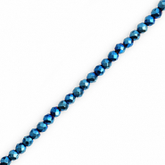 Perles &agrave; facettes rondes 3mm Bleu sarcelle m&eacute;tallique
