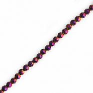 Perles &agrave; facettes rondes 3mm Violet fonc&eacute;-AB coating