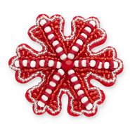 Broches flocon de neige Rouge-blanc-argent&eacute;