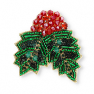 Broches houx Vert-rouge-noir