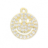 M&eacute;tal TQ laiton breloques souriant Dor&eacute;-transparent