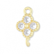 M&eacute;tal TQ laiton connecteur tr&egrave;fle Dor&eacute;-transparent