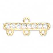 M&eacute;tal TQ laiton connecteur avec 3 anneaux Dor&eacute;-transparent