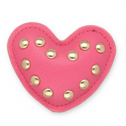 Pendentifs accroche-regard avec clous coeur Rose foncé-doré