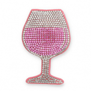 Pendentifs accroche-regard avec strass verre à vin Rose-cristal-rose clair