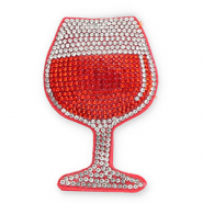 Pendentifs accroche-regard avec strass verre à vin Orange-cristal-rouge corail