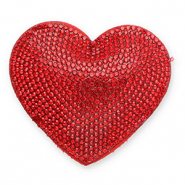 Pendentifs accroche-regard avec strass coeur Rouge