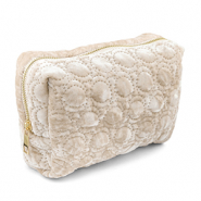 BY31&reg; Trousse en velours avec des cercles cousus Beige