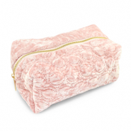 BY31&reg; Trousse en velours avec des cercles cousus Rose clair
