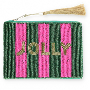 Trousse "Jolly" Vert fonc&eacute;-fuchsia-dor&eacute;