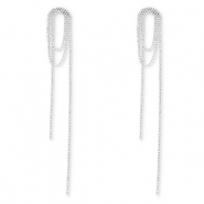 Boucles d'oreilles / puces d&rsquo;oreilles en laiton Eco-brass&reg; avec strass Argent&eacute;-cristal
