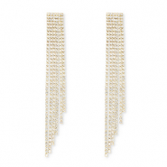 Boucles d'oreilles / puces d&rsquo;oreilles en laiton Eco-brass&reg; avec strass Dor&eacute;-cristal