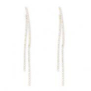 Boucles d'oreilles / puces d&rsquo;oreilles en laiton Eco-brass&reg; avec strass Dor&eacute;-cristal