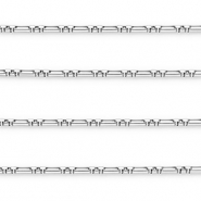 Appr&ecirc;ts en acier Inox cha&icirc;ne maille jaseron rectangle Argent&eacute;