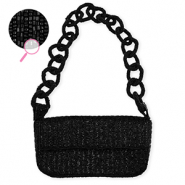 Sac &agrave; main avec perles en verre Noir