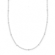 BY31&reg; Colliers en acier Inox cha&icirc;ne maille avec boules Argent&eacute;