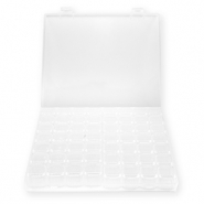 Bo&icirc;te de rangement bijoux avec 14x4 compartiments Transparent