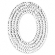 Breloques en acier Inox ovale Argent&eacute;