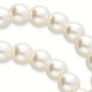 Perles en verre cir&eacute;es 6 mm Top Quality Blanc ivoire