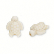 Perles en céramique tortue Beige ivoire
