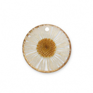 Pendentifs avec fleurs s&eacute;ch&eacute;es Dor&eacute;-beige