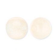 Perles acryliques avec pailletes 6 mm Jaune vanille-turquoise