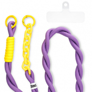 Cordon t&eacute;l&eacute;phonique tendance incl. attache Violet-jaune