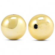 Perles au look m&eacute;tallique rond 18 mm Dor&eacute; m&eacute;tallique