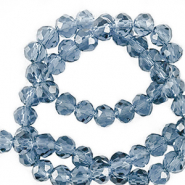 Perles &agrave; facettes 4x3mm disque Heishi Bleu marine