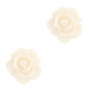 Perles roses 10mm Blanc glace vanille