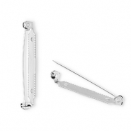 Appr&ecirc;ts en acier inox &eacute;pingle pour broche Argent&eacute;