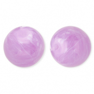 Perles acryliques 20 mm rond Violet lavande-marbr&eacute;