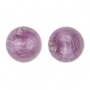 Perles acryliques 16 mm rond Violet-marron-marbr&eacute;