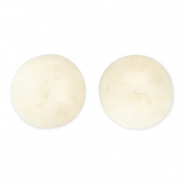 Perles acryliques 16 mm rond Blanc cass&eacute;-marbr&eacute;