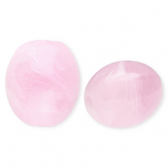 Perles acryliques ovale Rose-marbr&eacute;