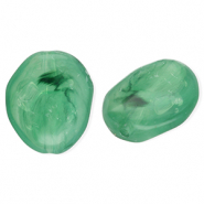 Perles acryliques en forme d'&oelig;uf Vert fonce-marbr&eacute;