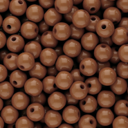 Perles acryliques 8 mm brillant Marron cognac foncé