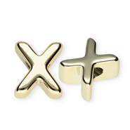 Perles acryliques alphabet lettre X Doré