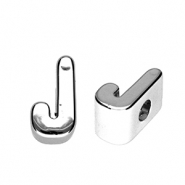 Perles acryliques alphabet lettre J Argent&eacute;