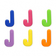 Perles acryliques alphabet lettre J Multicolore