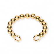 BY31&reg; Boucles d'oreilles en acier inox ear cuff boules avec 2 anneaux Dor&eacute;