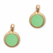 Pendentifs en verre Crystal Glass 7mm Vert clair-doré