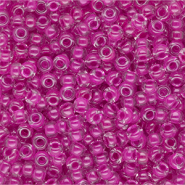 Perles de rocailles Miyuki 8/0 Fuchsia Lined Crystal 8-0209