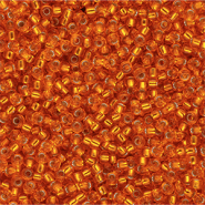 Perles de rocailles Miyuki 11/0 Silver Lined Orange 11-0008