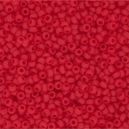 Perles de rocailles Miyuki 11/0 Matted Transparent Lt.Red 11-0140F