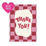 BY31&reg; Cartes &agrave; bijoux "Thank you" Rose fonc&eacute;-rouge rouille-blanc cass&eacute;