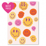 BY31&reg; Cartes &agrave; bijoux souriant Blanc cass&eacute;-orange-jaune-rose